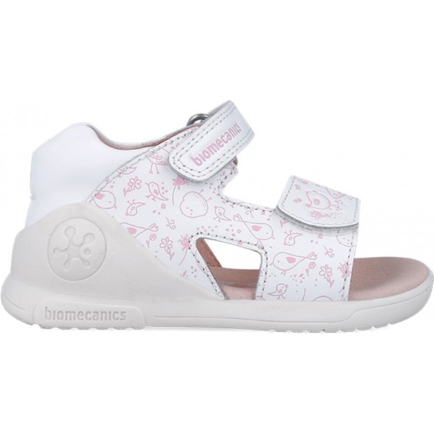 Biomecanics 252143 Sandales imprimées à bout ouvert Biogateo pour filles BLANCO_B050 Biomecanics 252143 Sandales imprimées à bout ouvert Biogateo pour filles BLANCO_B050