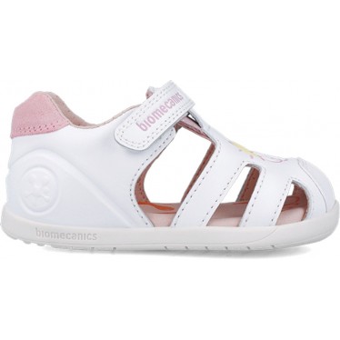 Sandales pour filles jumelles Biomecanics 252166 BLANCO_ROSA_D113