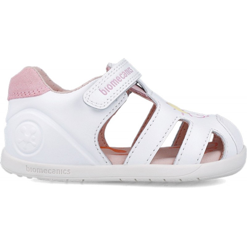 Sandales pour filles jumelles Biomecanics 252166 BLANCO_ROSA_D113