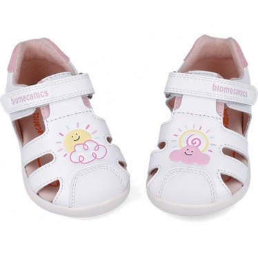 Sandales pour filles jumelles Biomecanics 252166 BLANCO_ROSA_D113