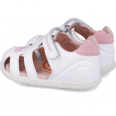 Sandales pour filles jumelles Biomecanics 252166 BLANCO_ROSA_D113