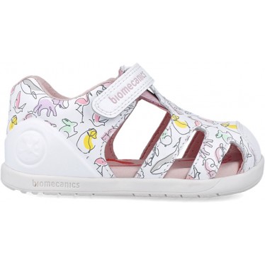 Sandales pour filles premiers pas Biomecanics 252167 Imprimer BLANCO_B050