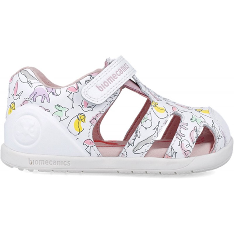 Sandales pour filles premiers pas Biomecanics 252167 Imprimer BLANCO_B050