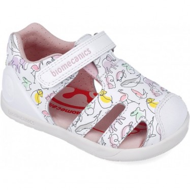 Sandales pour filles premiers pas Biomecanics 252167 Imprimer BLANCO_B050