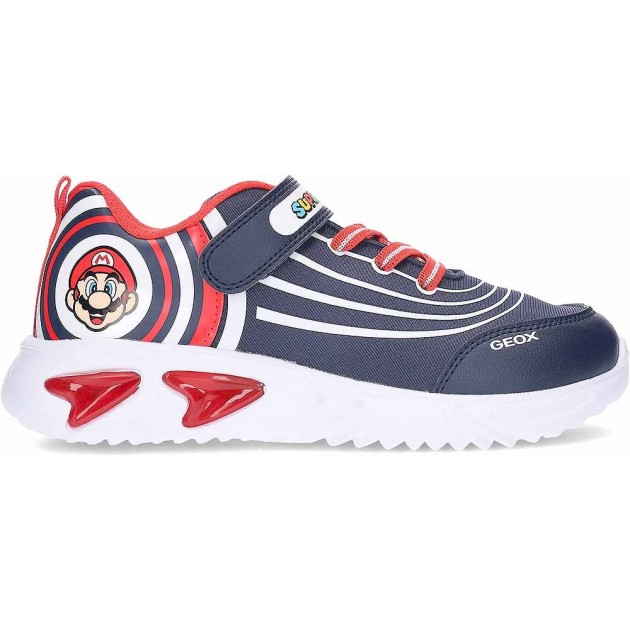 Baskets lumineuses GEOX J55DZB Super Mario J Assister NAVY_RED