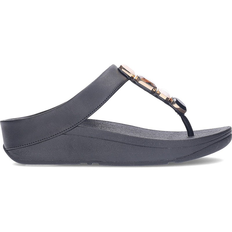 Sandales FITFLOP Fino Multi-Pierres IU9 pour femme ALL_BLACK
