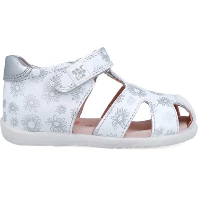 Sandales Garvalin 252305 à imprimé floral pour fille BLANCO_B050