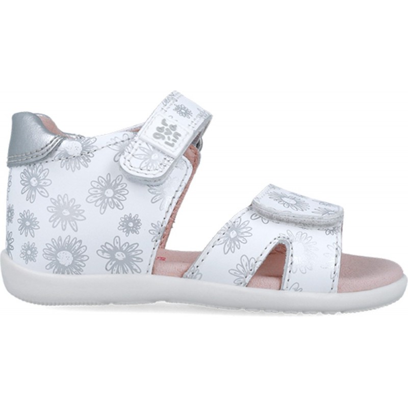 Sandales Garvalin 252306 à imprimé floral pour fille BLANCO_B050