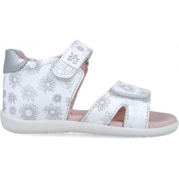 Sandales Garvalin 252306 à imprimé floral pour fille BLANCO_B050