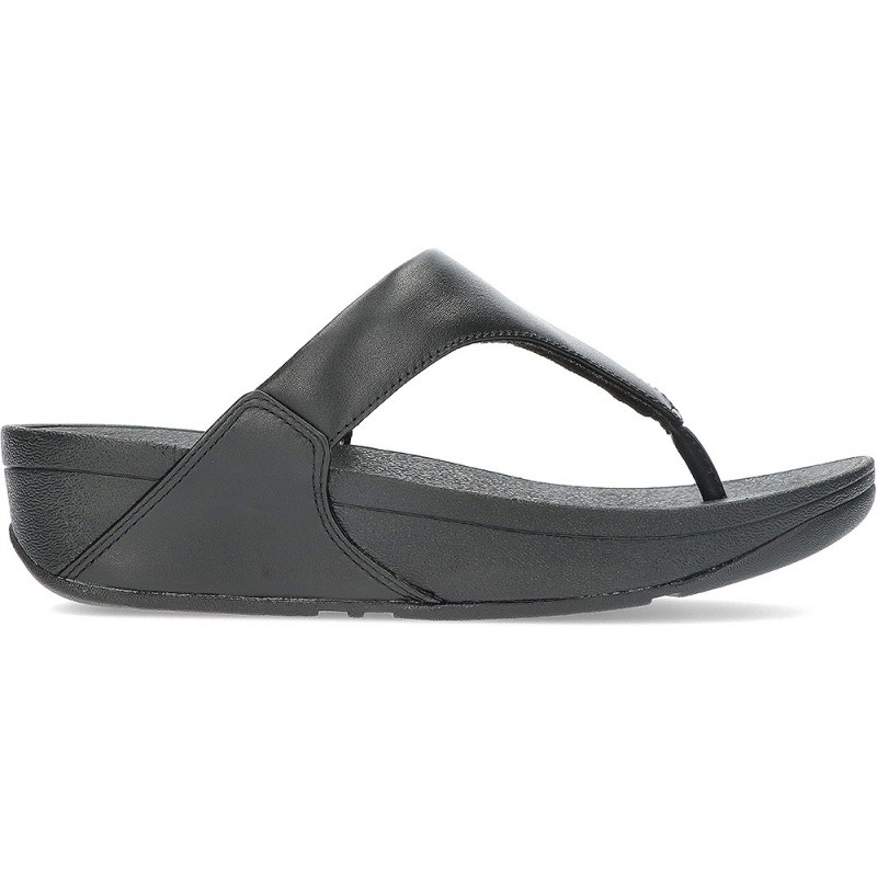 SANDALES FITFLOP EN CUIR LULU TOEPOST BLACK