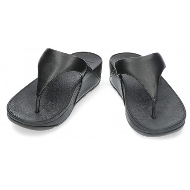 SANDALES FITFLOP EN CUIR LULU TOEPOST BLACK