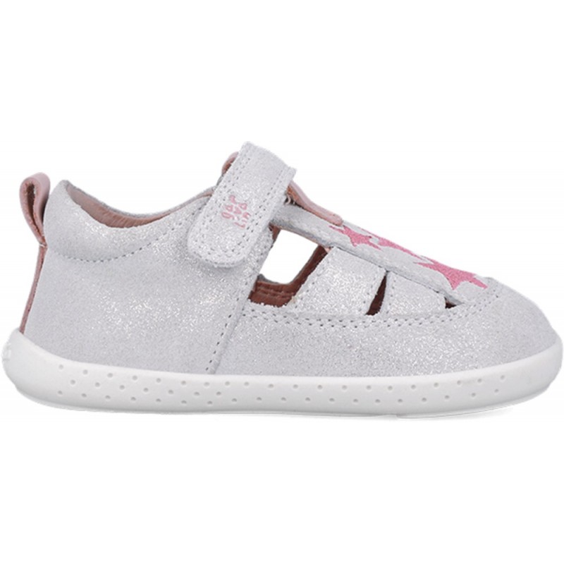 Sandale respectueuse pour filles 252330 Barefoot Stars BLANCO_B050