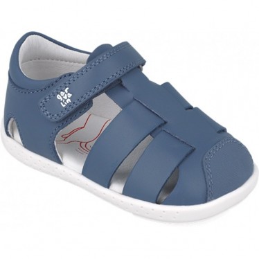 Sandale pieds nus souple et respectueuse Garvalin 252326 pour garçon PETROL_A556