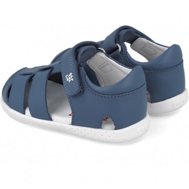 Sandale pieds nus souple et respectueuse Garvalin 252326 pour garçon PETROL_A556