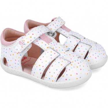 Sandales pieds nus souples et respectueuses pour filles 252329 BLANCO_B050