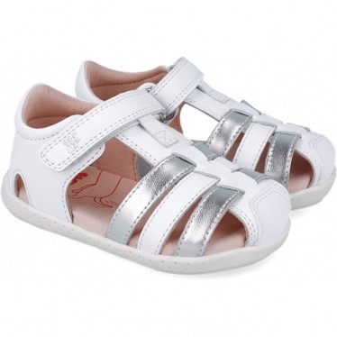Sandales pieds nus souples Garvalin 252332 pour filles BLANCO_PLATA_C313