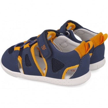 Sandale respectueuse en maille souple Garvalin 252336 pour garçons AZUL_NARANJA_A056