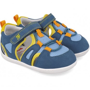 Sandale respectueuse en maille souple Garvalin 252336 pour garçons AZUL_AMARILLO_B598
