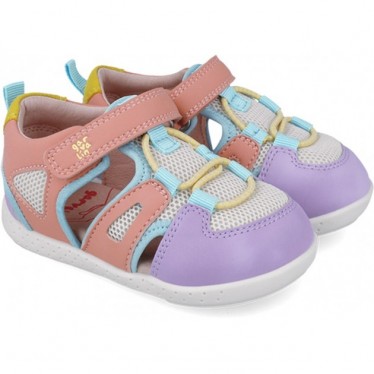 Sandales Garvalin 252336 en maille souple pour filles BLANCO_LILA_D661