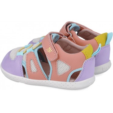 Sandales Garvalin 252336 en maille souple pour filles BLANCO_LILA_D661
