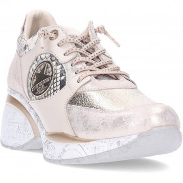 Baskets pour femmes Cetti C-1376 Imprimé métal et animal CHAMPAGNE