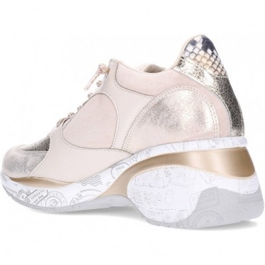 Baskets pour femmes Cetti C-1376 Imprimé métal et animal CHAMPAGNE