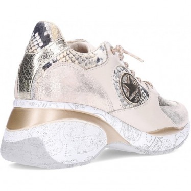 Baskets pour femmes Cetti C-1376 Imprimé métal et animal CHAMPAGNE
