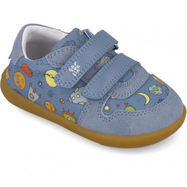 Chaussures de sport respectueuses en toile imprimée Garvalin 252341 pour garçons INDIGO_A631