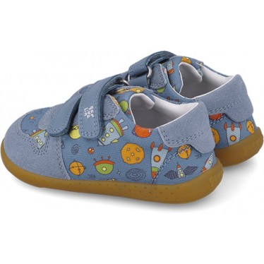 Chaussures de sport respectueuses en toile imprimée Garvalin 252341 pour garçons INDIGO_A631