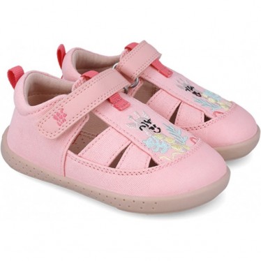 Sandales Garvalin 252346 Girafe en toile respectueuses pour filles ROSA_B032