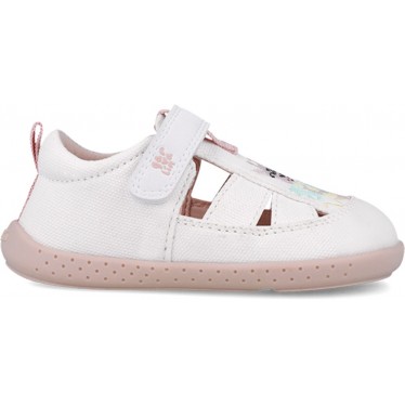 Sandales Garvalin 252346 Girafe en toile respectueuses pour filles BLANCO_C050