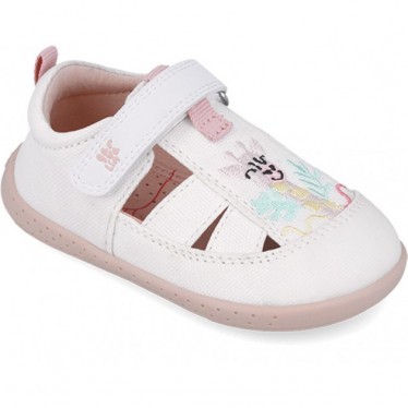 Sandales Garvalin 252346 Girafe en toile respectueuses pour filles BLANCO_C050