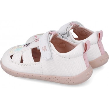 Sandales Garvalin 252346 Girafe en toile respectueuses pour filles BLANCO_C050