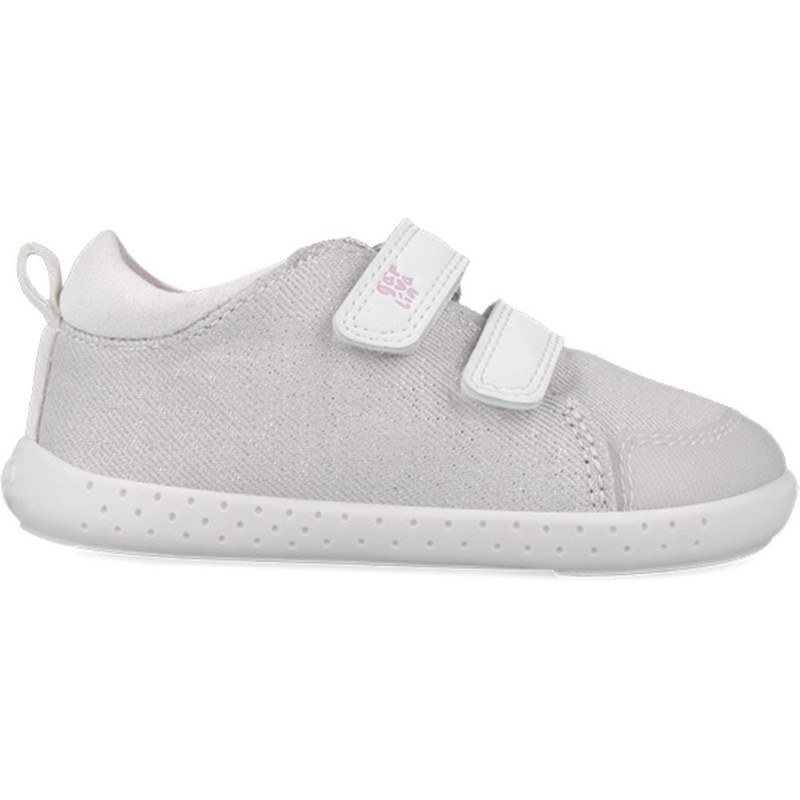 Chaussure de sport respectueuse pour fille Garvalin 252347 Metallic Canvas BLANCO_B050