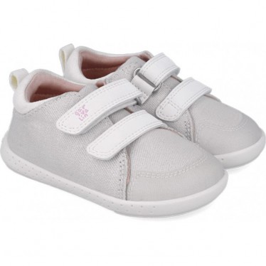 Chaussure de sport respectueuse pour fille Garvalin 252347 Metallic Canvas BLANCO_B050