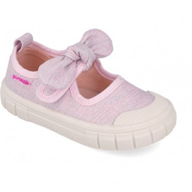 Ballerines GARVALIN Canvas Bow 252380 pour fille respectueuses ROSA_C032