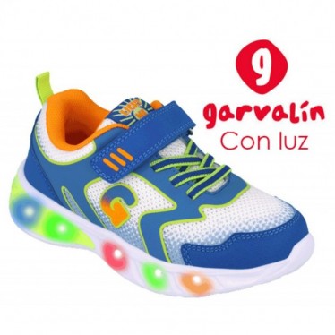 Baskets lumineuses Garvalin 252828 Halo pour garçon BLANCO_ROYAL_B825