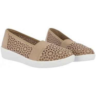 Mocassins Doctor Cutillas 38474 à fleurs découpées pour femme NUDE