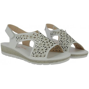 Sandales à fleurs coupées Doctor Cutillas 35334 pour femme BLANCO