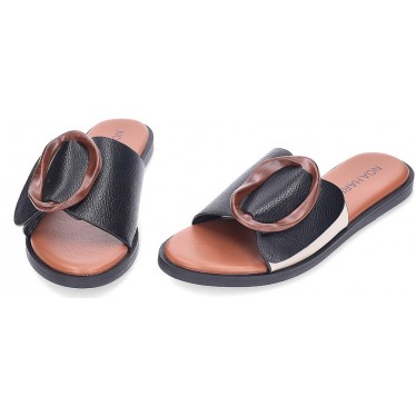 Sandales plates NOA HARMON Thais 9663-M06 MULTI_BLACK