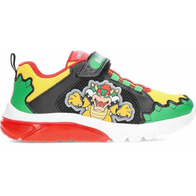 Baskets lumineuses pour enfants GEOX Cyberdrone Bowser J55LBE GREEN_RED Baskets lumineuses pour enfants GEOX Cyberdrone Bowser J55LBE GREEN_RED