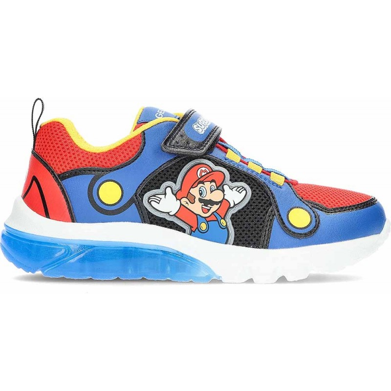 Baskets lumineuses enfant GEOX Super Mario J55LBF ROYAL_RED