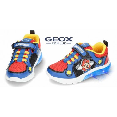 Baskets lumineuses enfant GEOX Super Mario J55LBF ROYAL_RED