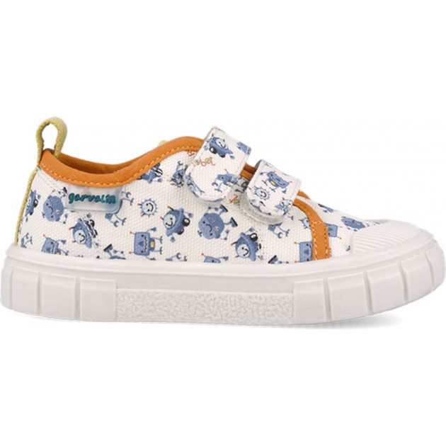 Chaussures de sport respectueuses en toile imprimée Garvalin 252382 pour garçons BLANCO_A050 Chaussures de sport respectueuses en toile imprimée Garvalin 252382 pour garçons BLANCO_A050