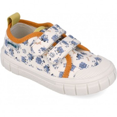 Chaussures de sport respectueuses en toile imprimée Garvalin 252382 pour garçons BLANCO_A050