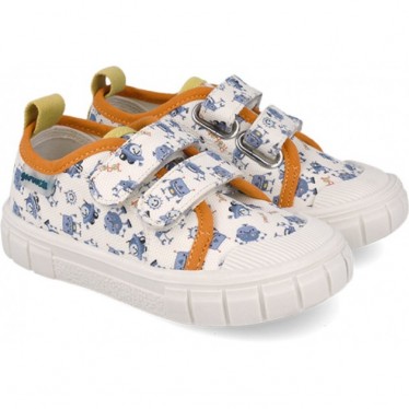 Chaussures de sport respectueuses en toile imprimée Garvalin 252382 pour garçons BLANCO_A050