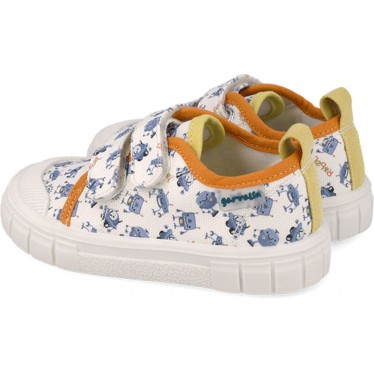 Chaussures de sport respectueuses en toile imprimée Garvalin 252382 pour garçons BLANCO_A050