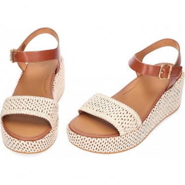 Sandales compensées tissées à plateformes FITFLOP JG1 TAN_IVORY