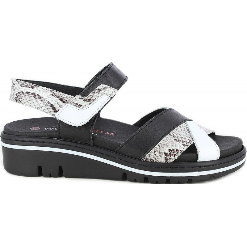 Doctor Cutillas 36133 Sandales femme Cross NEGRO_BLANCO
