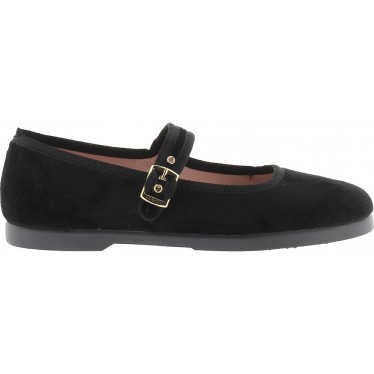 Ballerines Victoria 1080111 Gong-Fu Velvet pour femme NEGRO